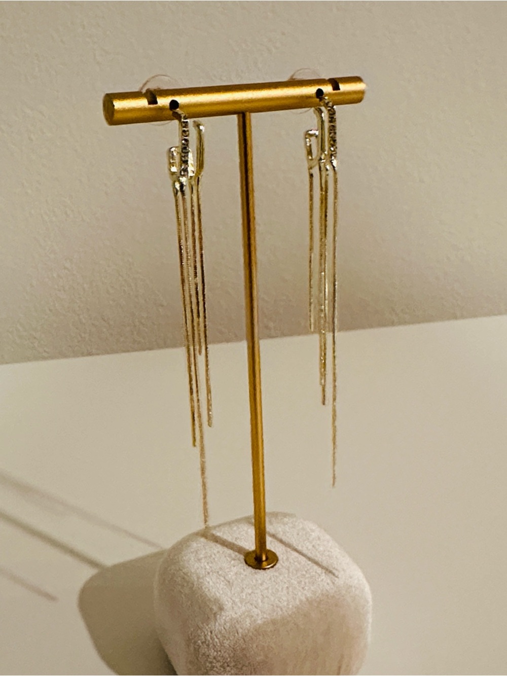 Fashion Jewelry Gold Multi-Chain Fringe Drop Earrings